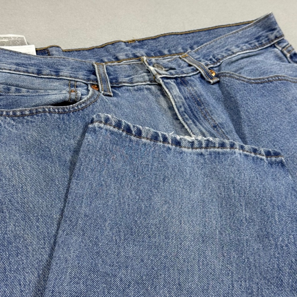 Levis 505 Regular Fit Straight Leg Medium Wash Denim Jeans Mens 36x29